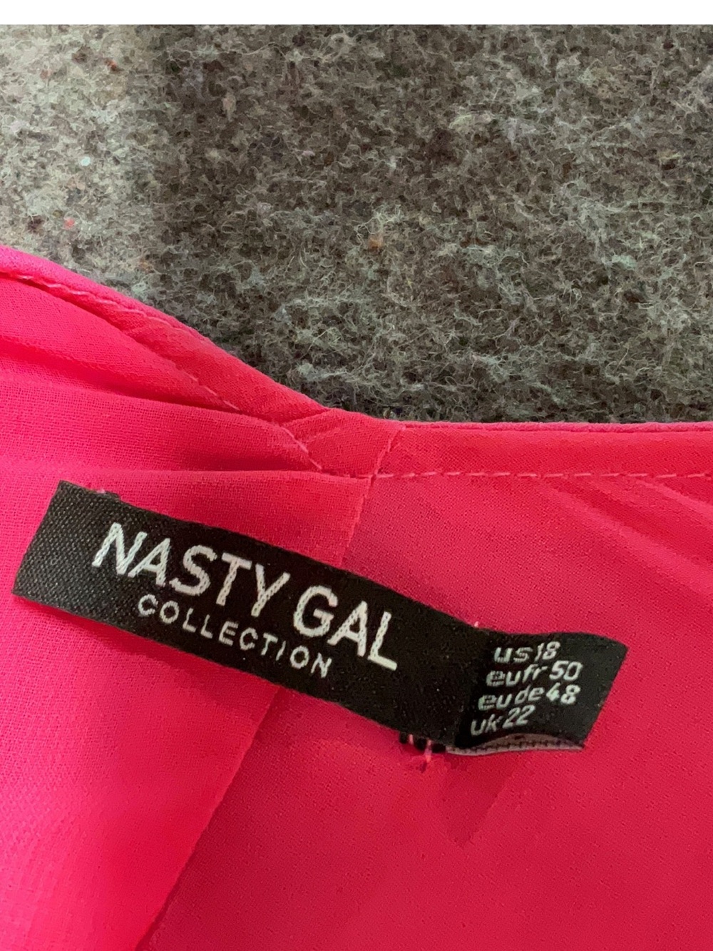 Nasty Gal Fuchsia Tiered Pleated V-Neck High-Low Dress - Picture 2 of 2